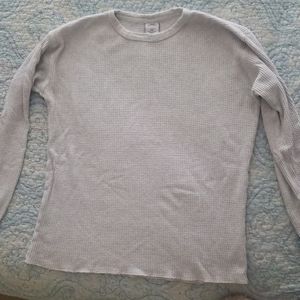 Urban outfitters waffle long sleeve white gray